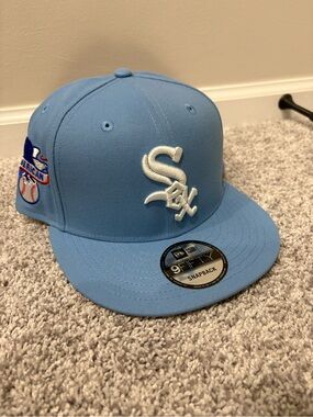 New Era Chicago White Sox Light Blue Snapback Hat with White Logo